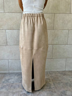 Beige Summer Suede Skirt