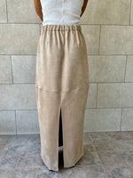 Beige Summer Suede Skirt