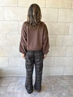 Brown Funnel Neck Suede Jacket