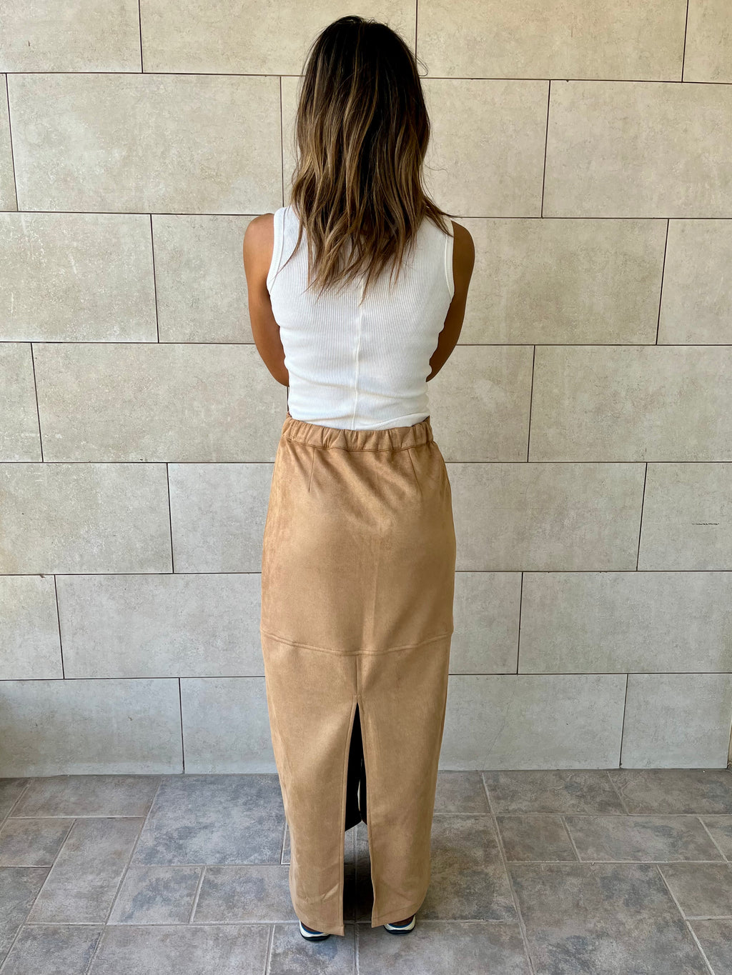 Camel Summer Suede Skirt