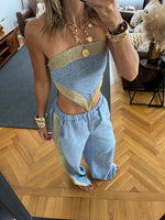 Golden Blue Edge Bandeau