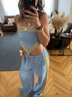 Golden Blue Edge Pants