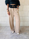 Beige High Low Waisted Pants