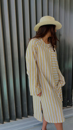 Yellow Desert Lined Linen Dress