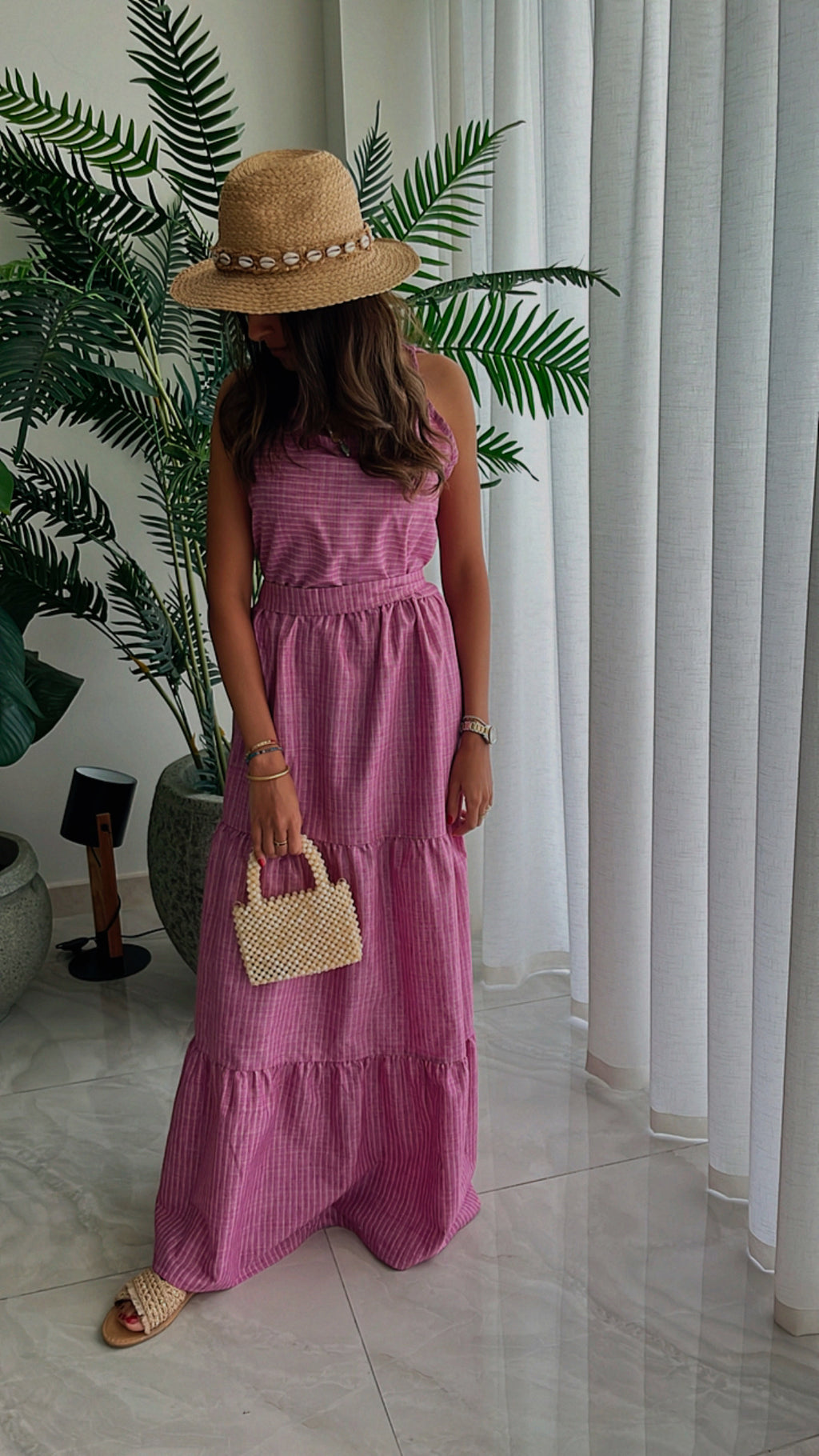 Lilac Picnic Table Tiered Dress