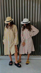 Yellow Desert Lined Linen Dress