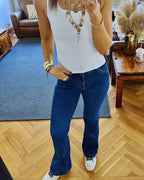 Dark Blue Flare Denim Pants