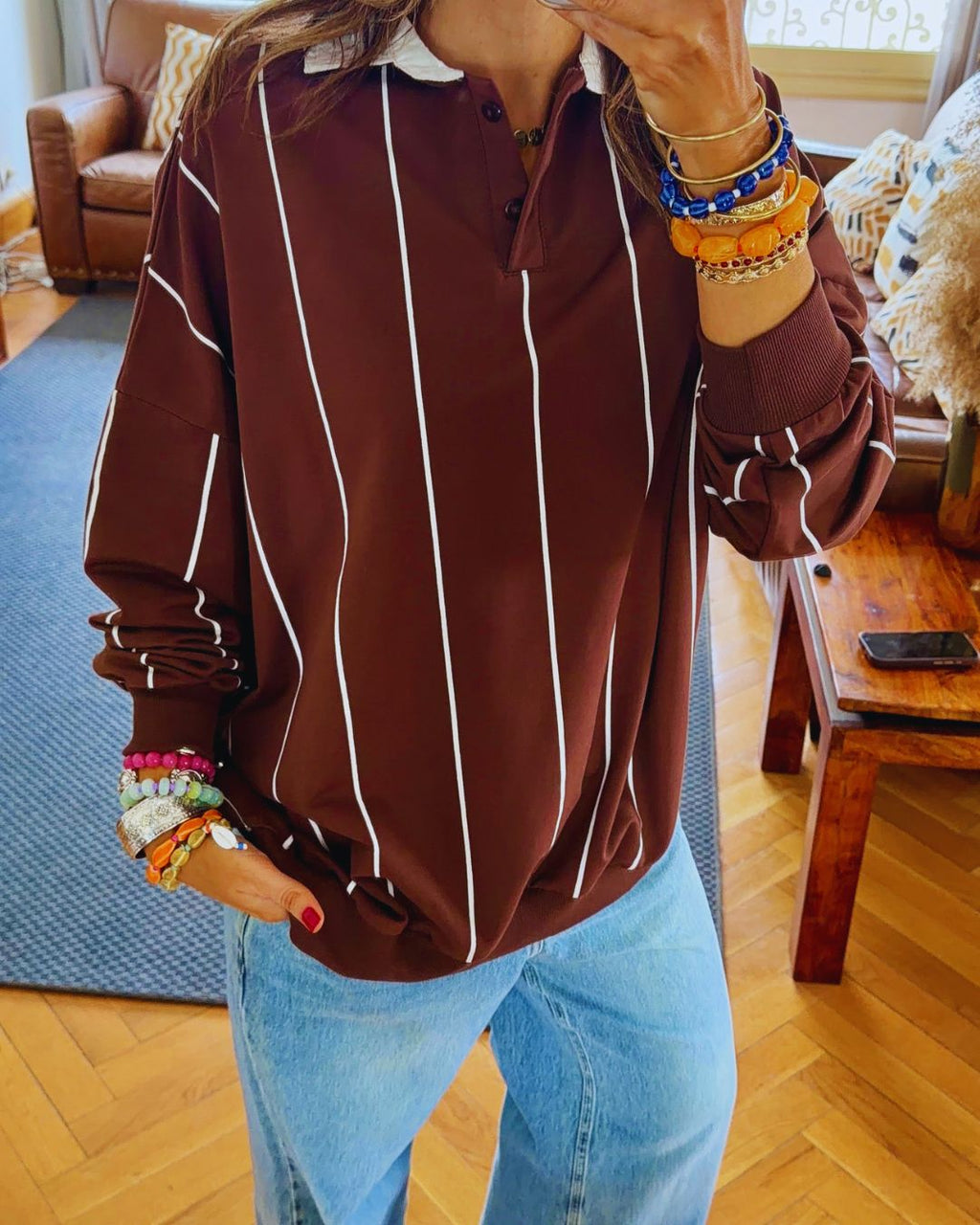 Brown Retro Light Weight Polo
