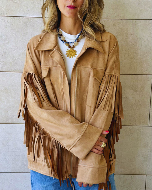 Beige Cowgirl Suede Jacket