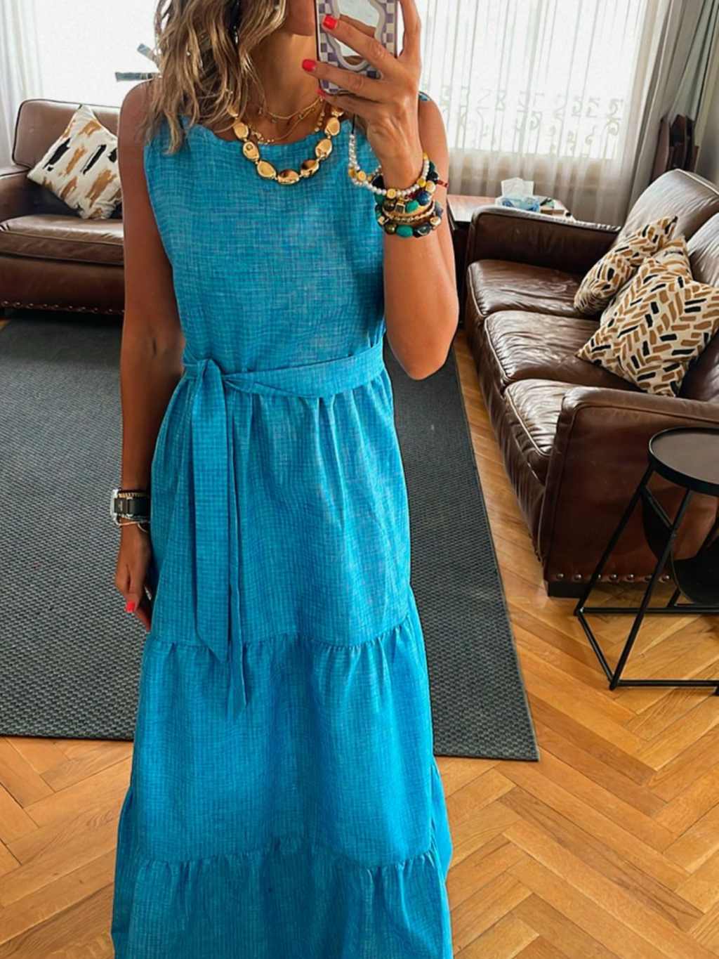 Blue Picnic Table Dress