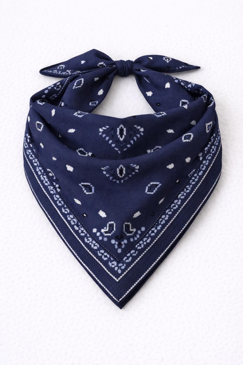 Navy Cult-Favorite Knit Bandana Scarf