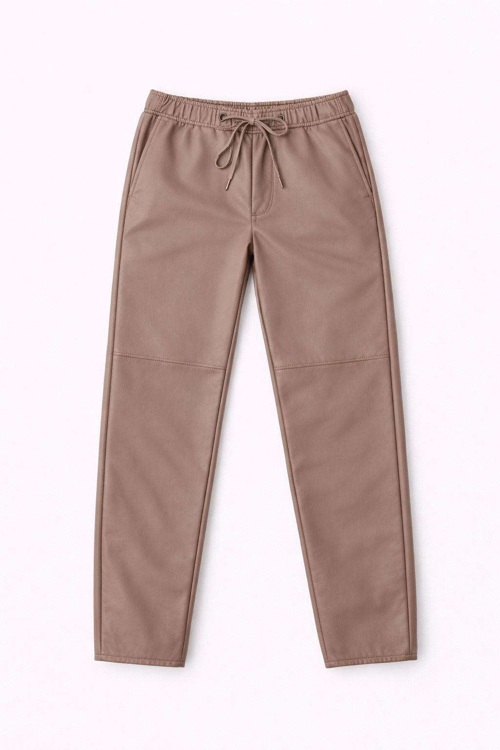 Beige Walk-Away Leather Pants