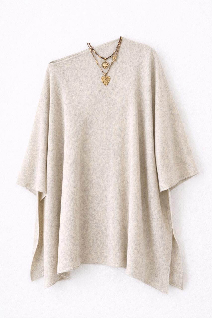 Beige Off-Duty Poncho