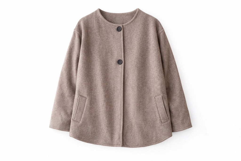 Latte Fold Over Scarf Jacket