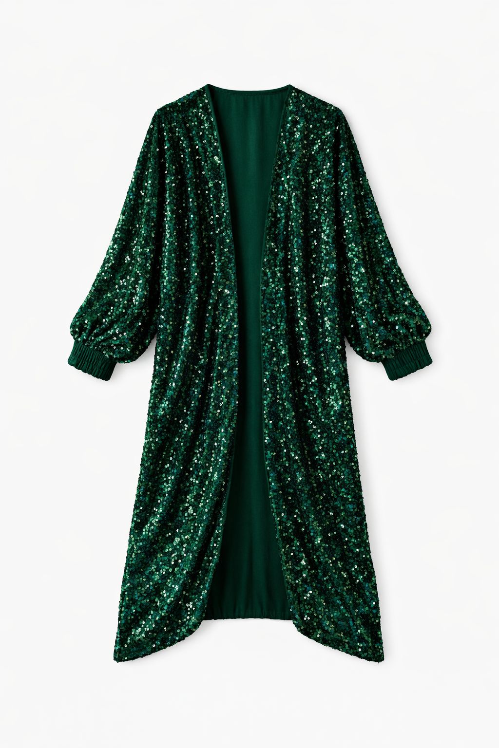 Emerald Sequin Velvet Kimono