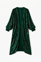 Emerald Sequin Velvet Kimono