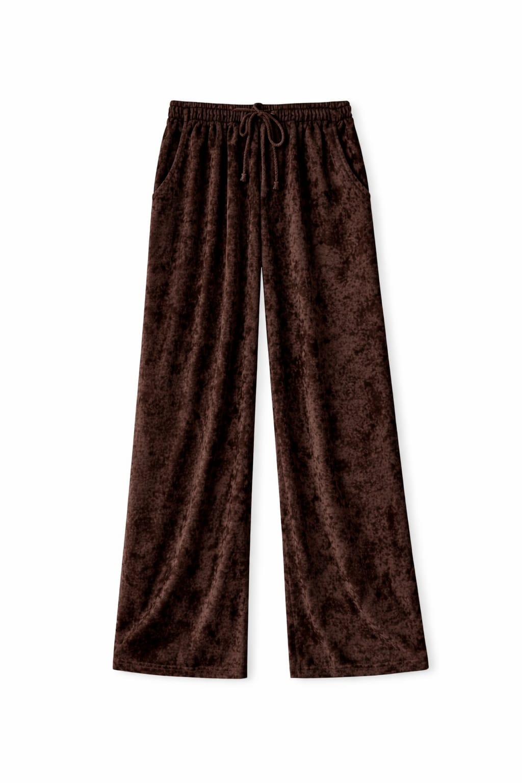 Brown Flowy Velvet Pants