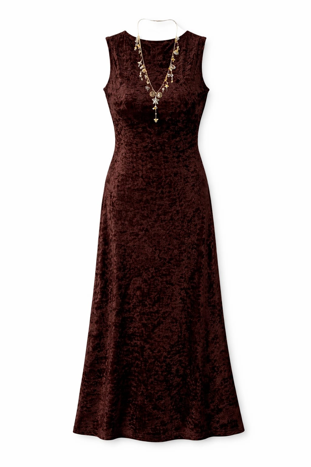 Brown Soft Velvet Dress