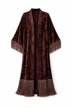 Brown Velvet Fringe Kimono