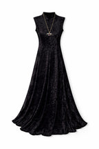 Black Soft Velvet Maxi Dress