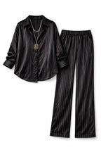 Black Striped Satin Eclipse Set