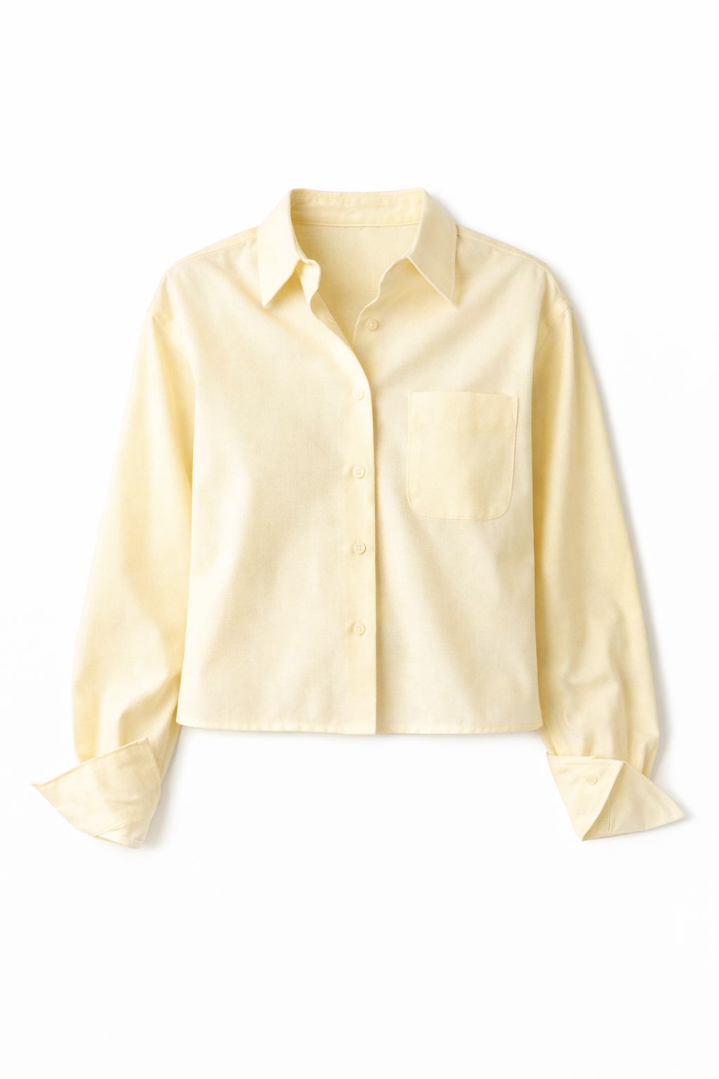 Butter Yellow Boyfriend Oxford Short Shirt