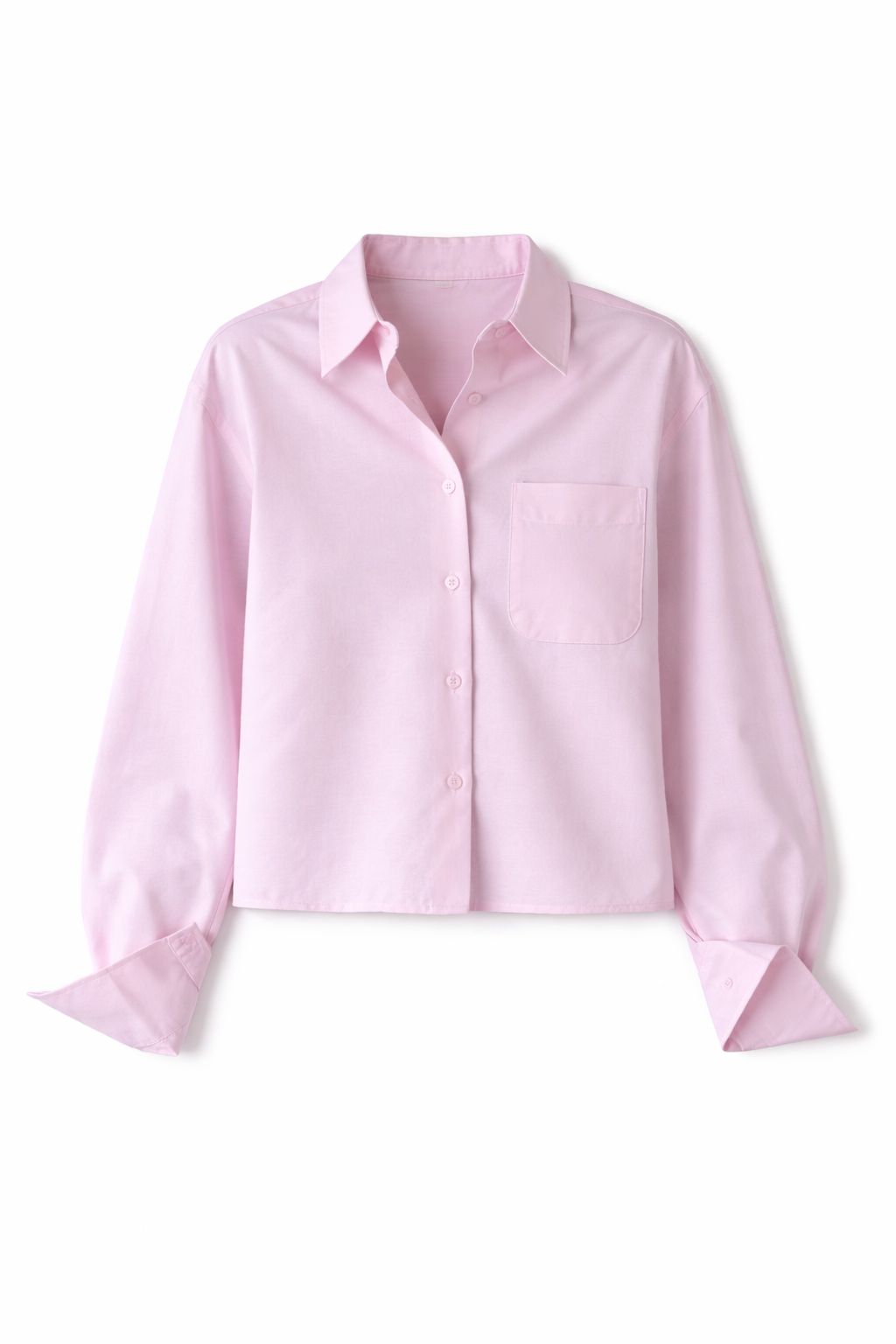Baby Pink Boyfriend Oxford Short Shirt