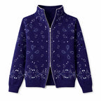 Navy Bandana Double Zip Up