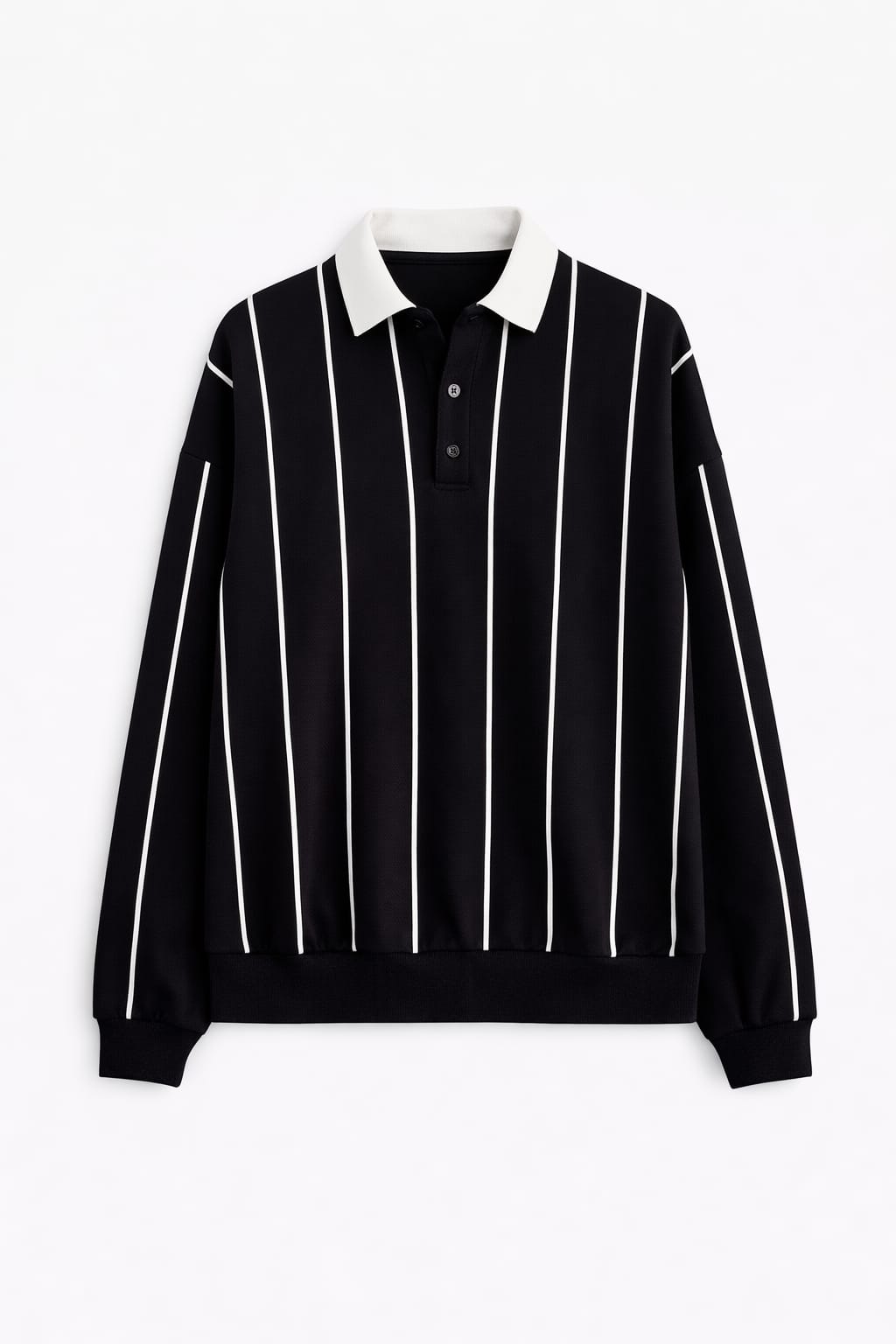 Black Retro Light Weight Polo