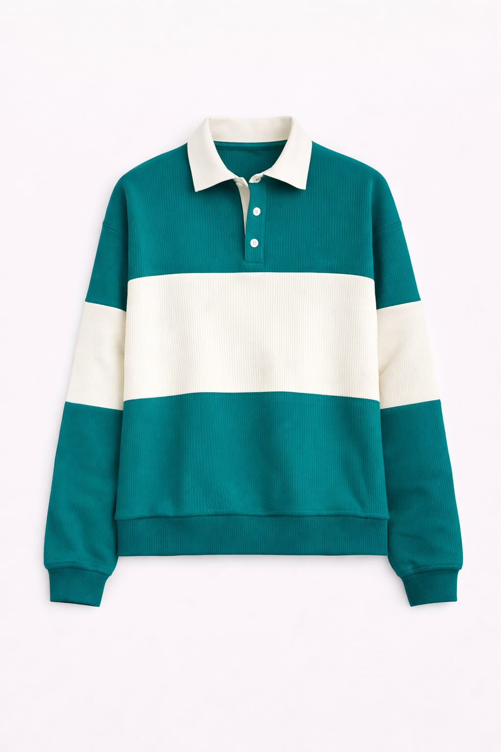 Azure Preppy Longsleeve Polo