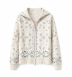 Beige Bandana Double Zip Up