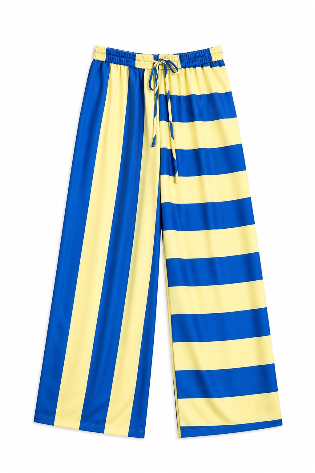 Yellow & Blue Striped Colored Pants