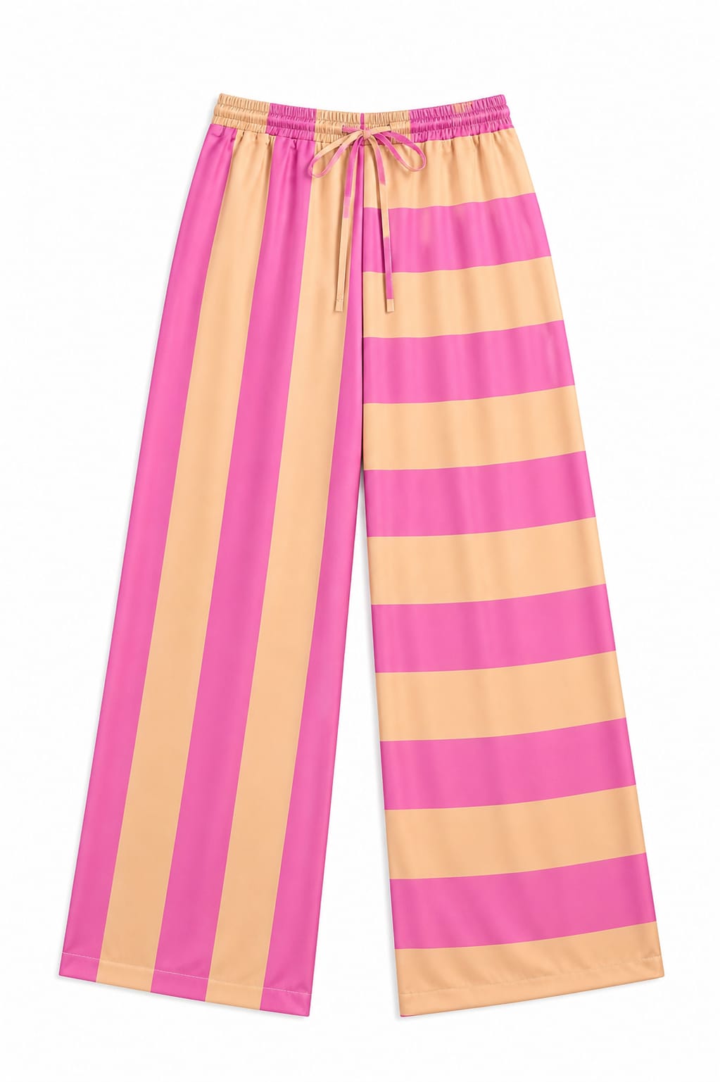 Pink & Orange Striped Colored Pants