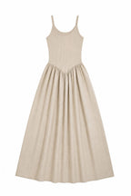 Beige Drop Waist Dress