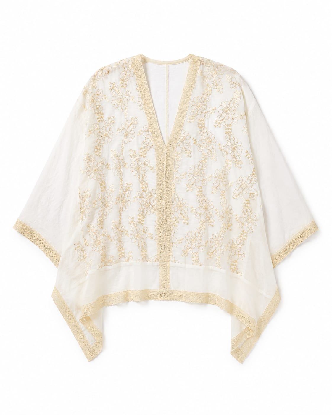 Ivory Floral Sheer Top