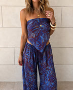Indigo Safari Scarf Top