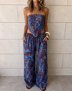 Indigo Safari Scarf Top