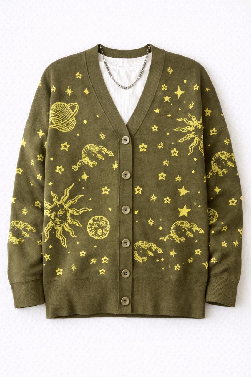 Olive Midnight Constellation Cardigan