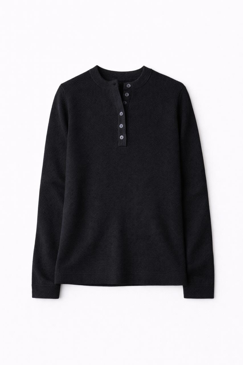 Black Henley Pullover
