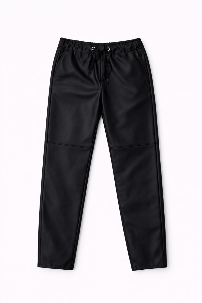 Black Walk-Away Leather Pants