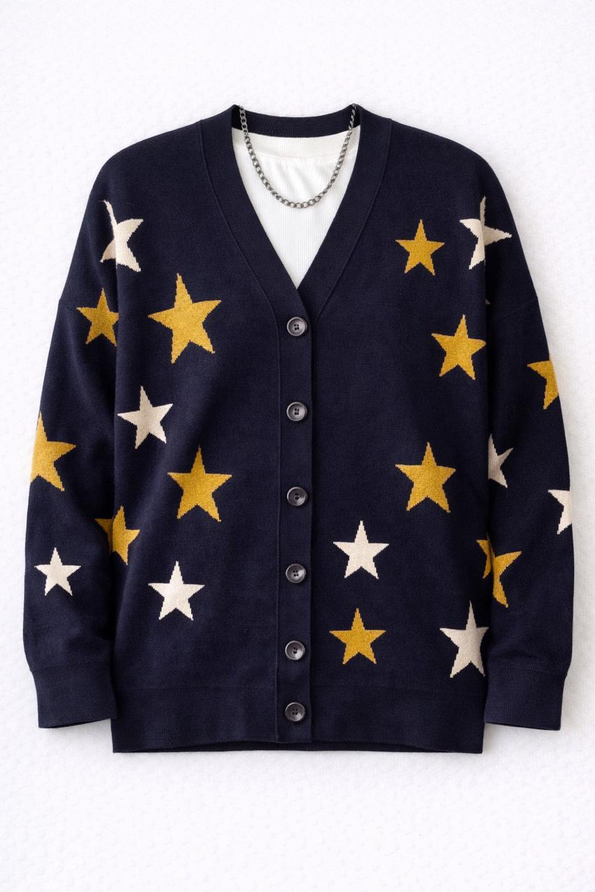 Navy Startstruck Knit Cardigan
