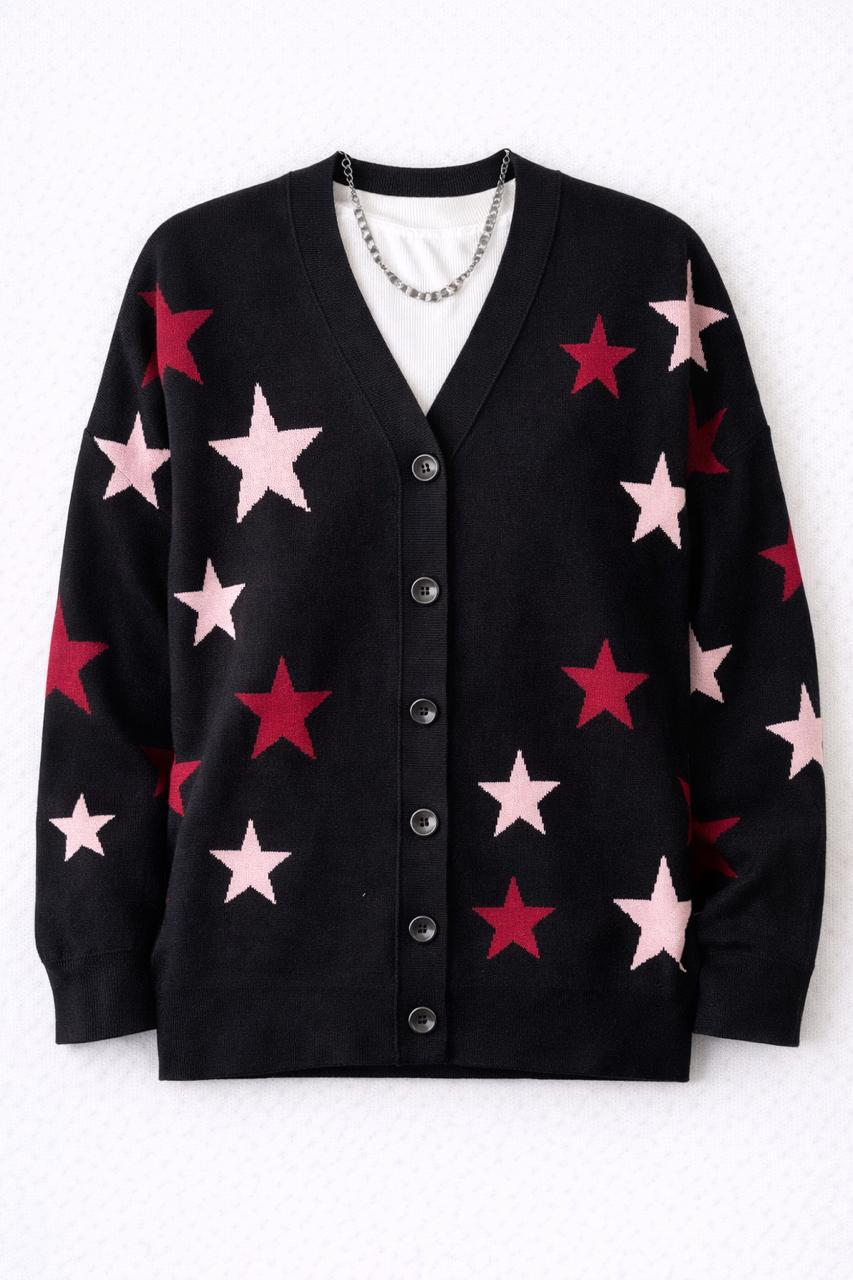 Black Startstruck Knit Cardigan