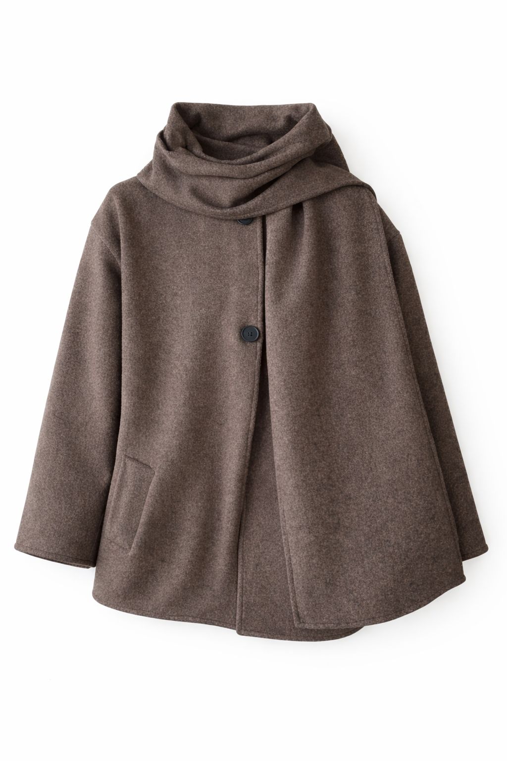 Mocha Fold Over Scarf Jacket