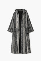 Black Nomadic Printed Hooded Cardigan