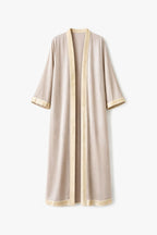 Beige Layali Velvet Kaftan