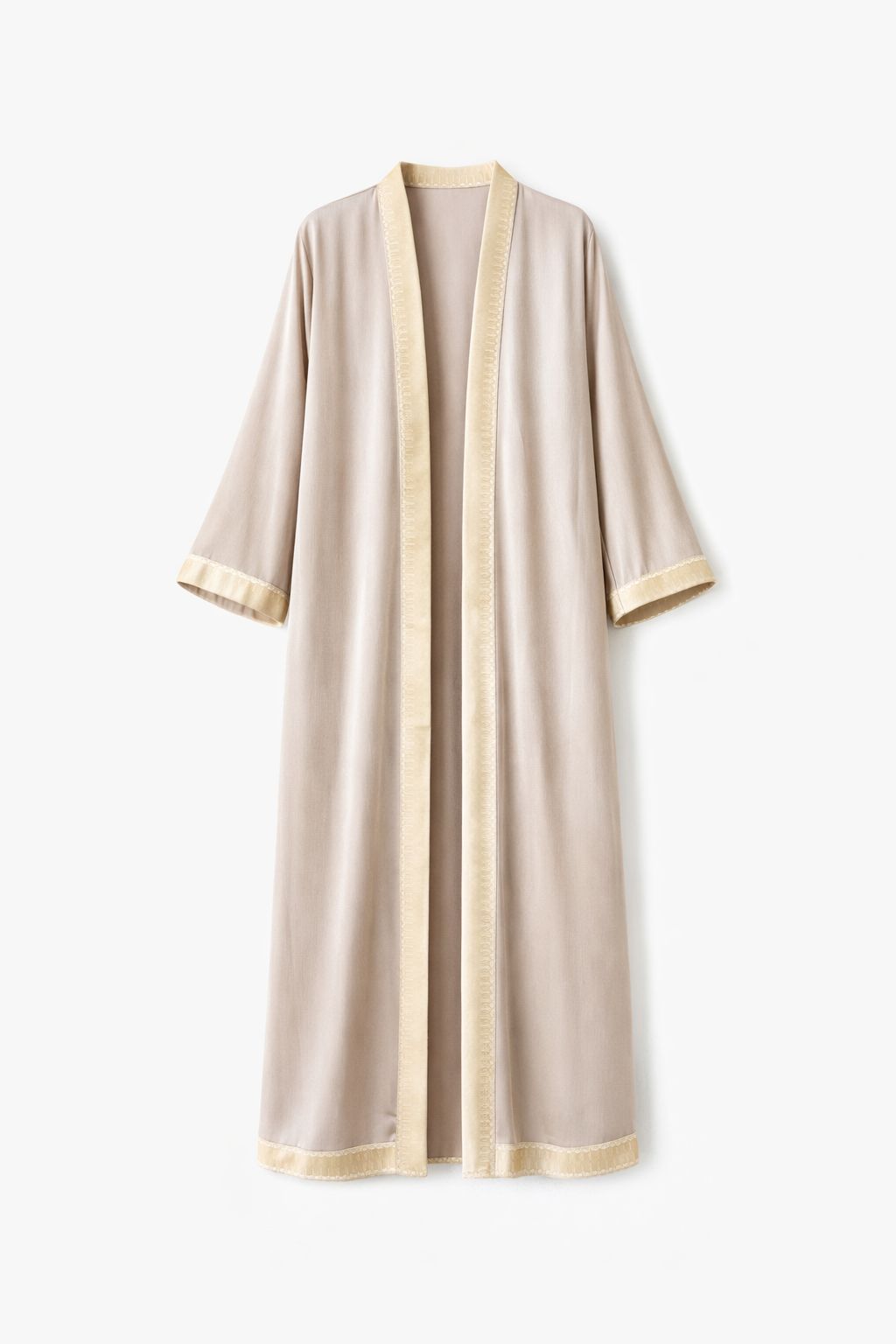 Beige Layali Velvet Kaftan