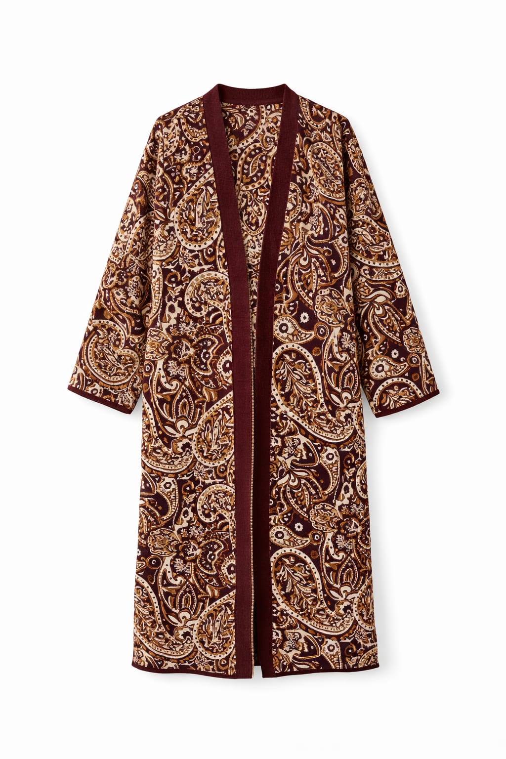Brown Royal Paisley Cardigan