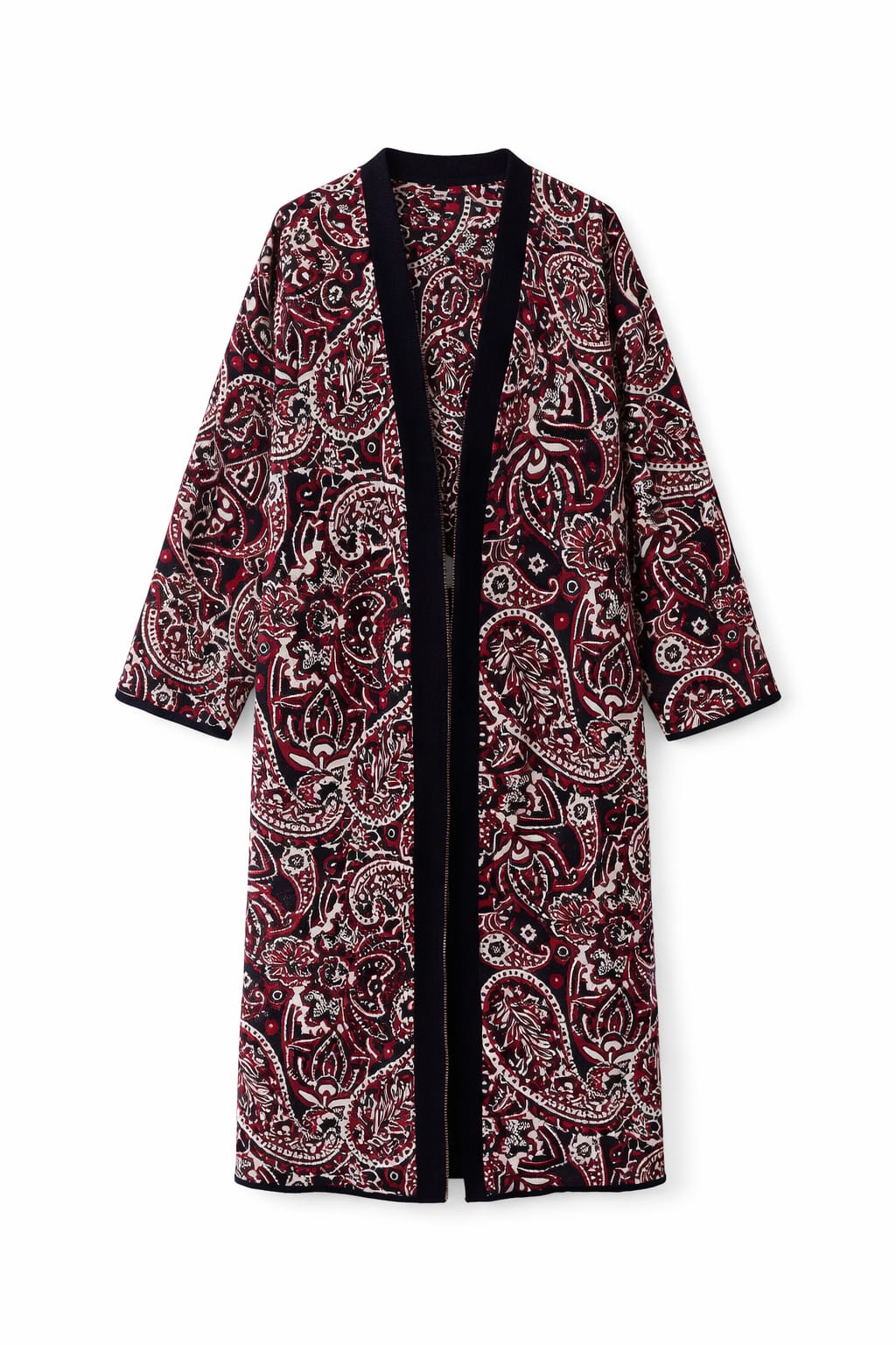Burgundy Royal Paisley Cardigan