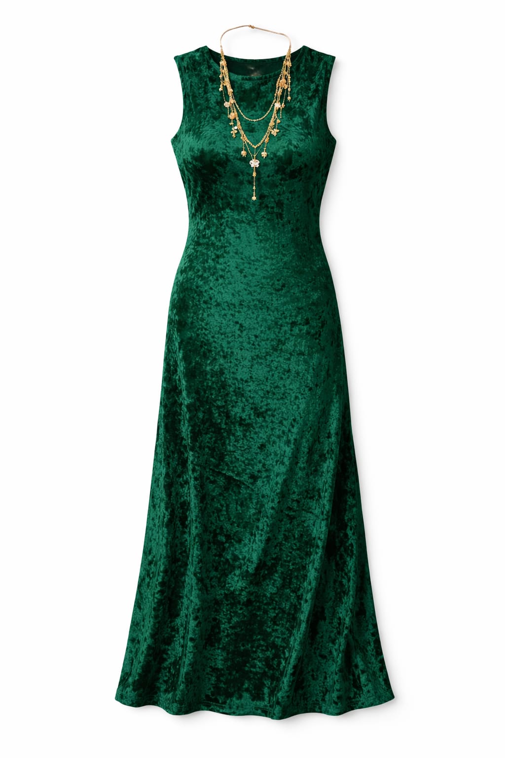 Green Soft Velvet Dress