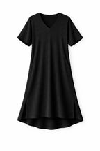Black Ribbed Flowy Dress